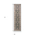 5' X 8' Grey Or Ivory Floral Vines Bordered Area Rug