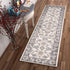 9'X12' Ivory Grey Bordered Floral Indoor Area Rug