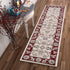 5'X8' Ivory Red Bordered Floral Indoor Area Rug