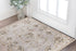 9'X12' Light Grey Bordered Floral Indoor Area Rug