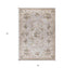 9'X12' Light Grey Bordered Floral Indoor Area Rug