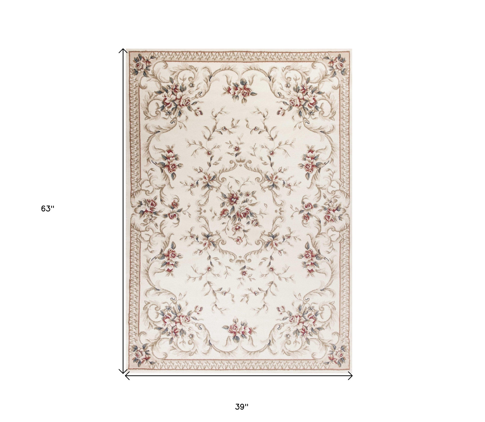 9' X 12'  Polypropylene Ivory  Area Rug