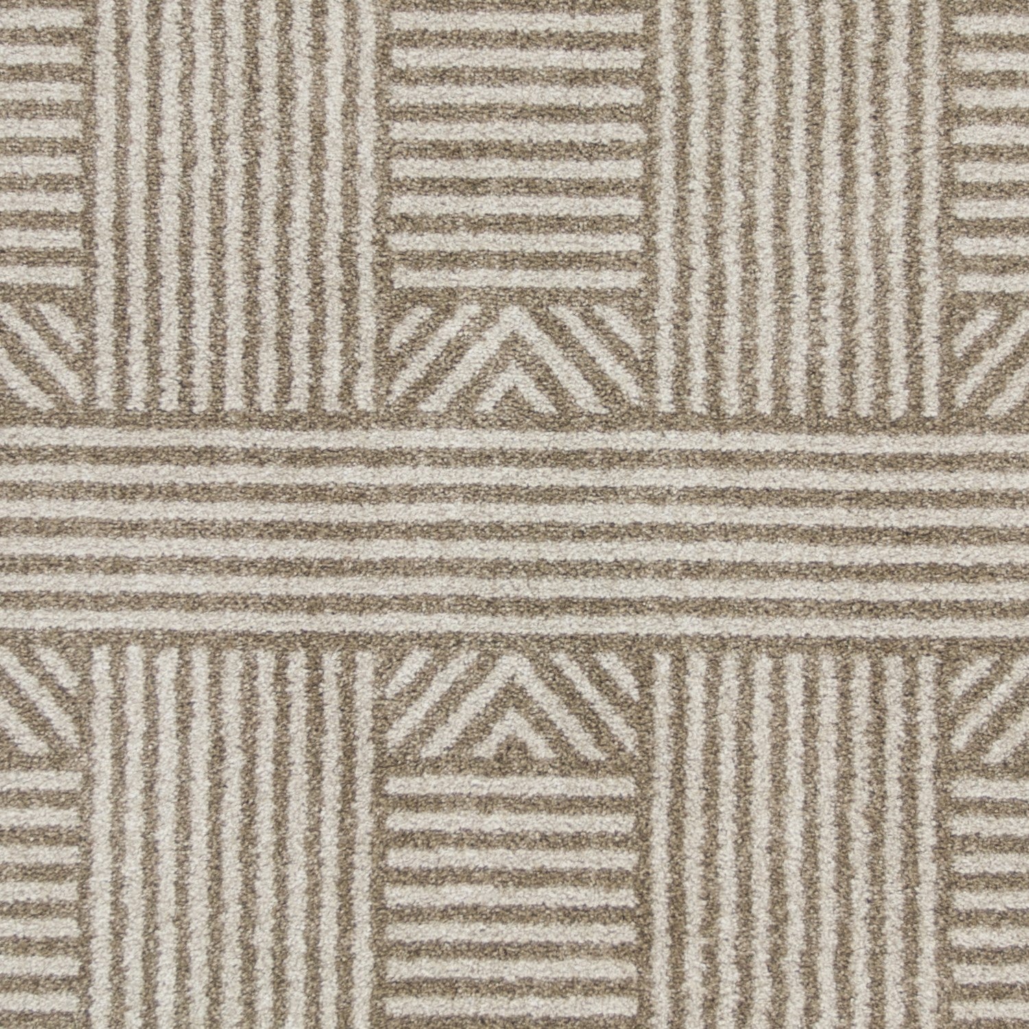 7' x 9' Beige and Ivory Geometric Indoor Outdoor Area Rug