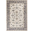 9'X12' Ivory Grey Bordered Floral Indoor Area Rug