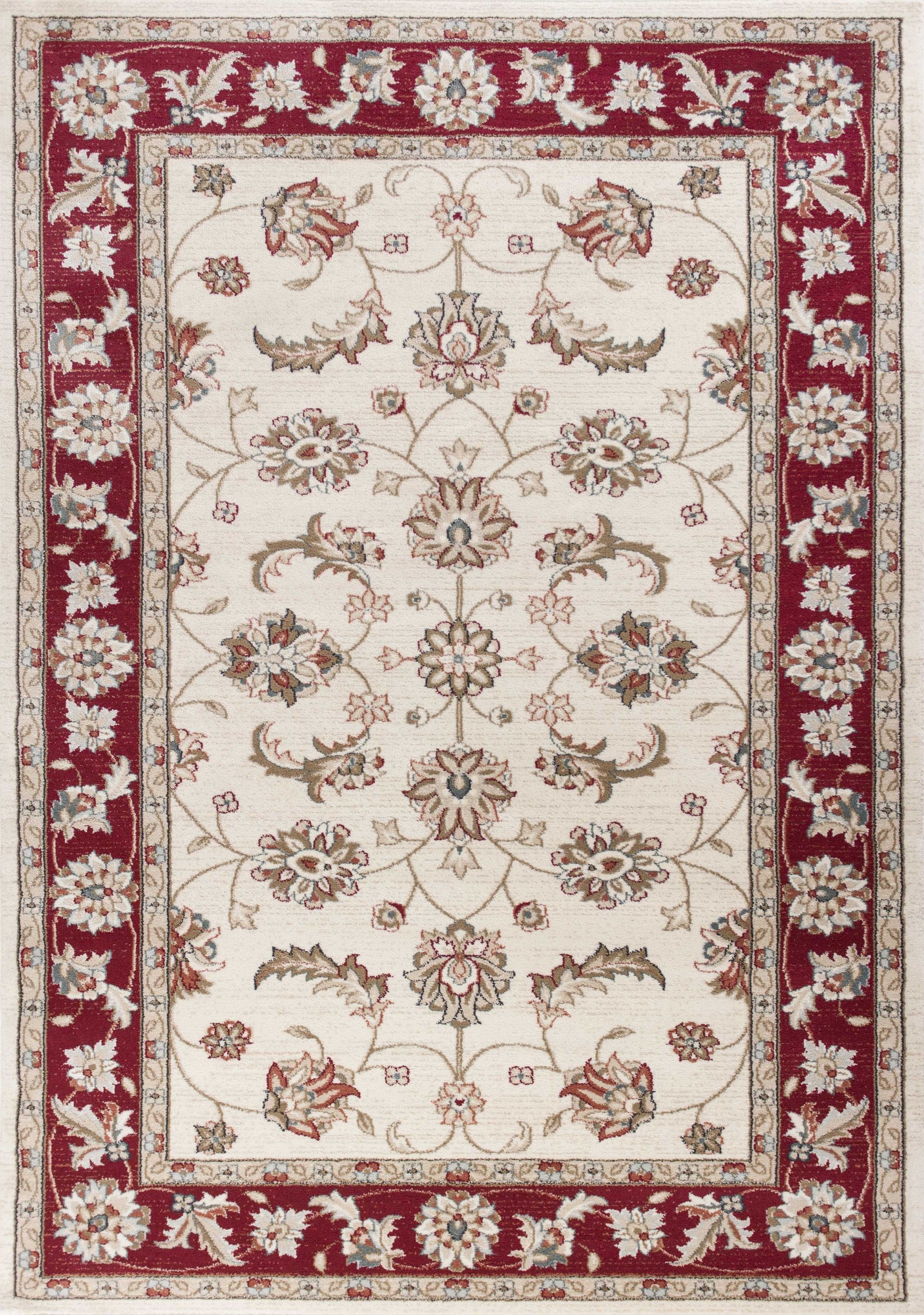 9' X 12'  Polypropylene Ivory Or Red Area Rug