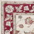 5'X8' Ivory Red Bordered Floral Indoor Area Rug