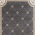 8' Grey Ivory Bordered Floral Indoor Runner Rug