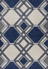 5' X 8' Ivory Or Denim Geometric Diamond Uv Treated Area Rug