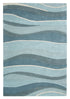 5' x 8' Aquamarine Abstract Waves Hand Tufted Wool Area Rug