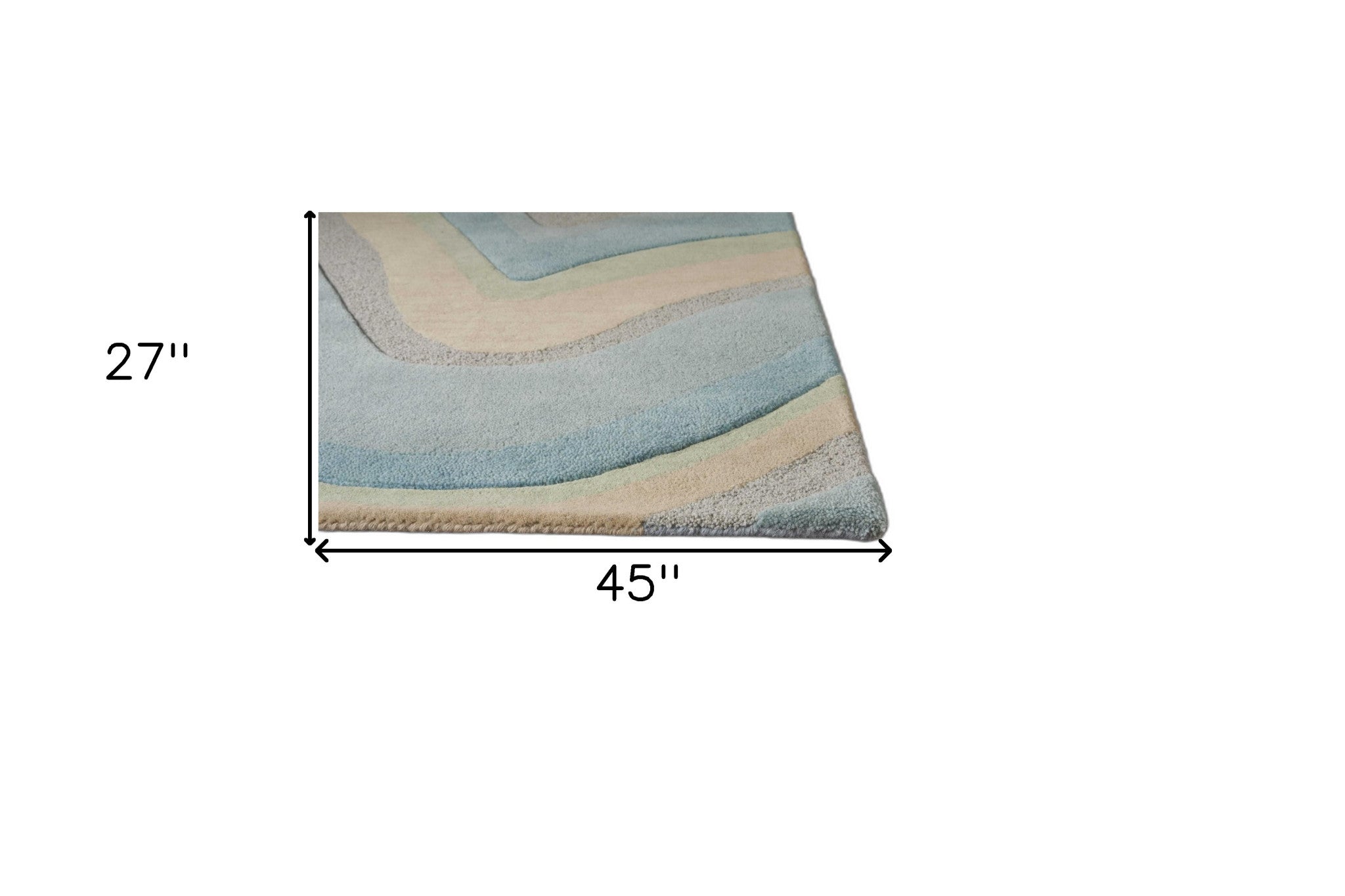 8' X 10' 6 Wool Ocean Area Rug