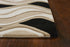 3' X 5' Black Or Beige Abstract Waves Wool Area Rug