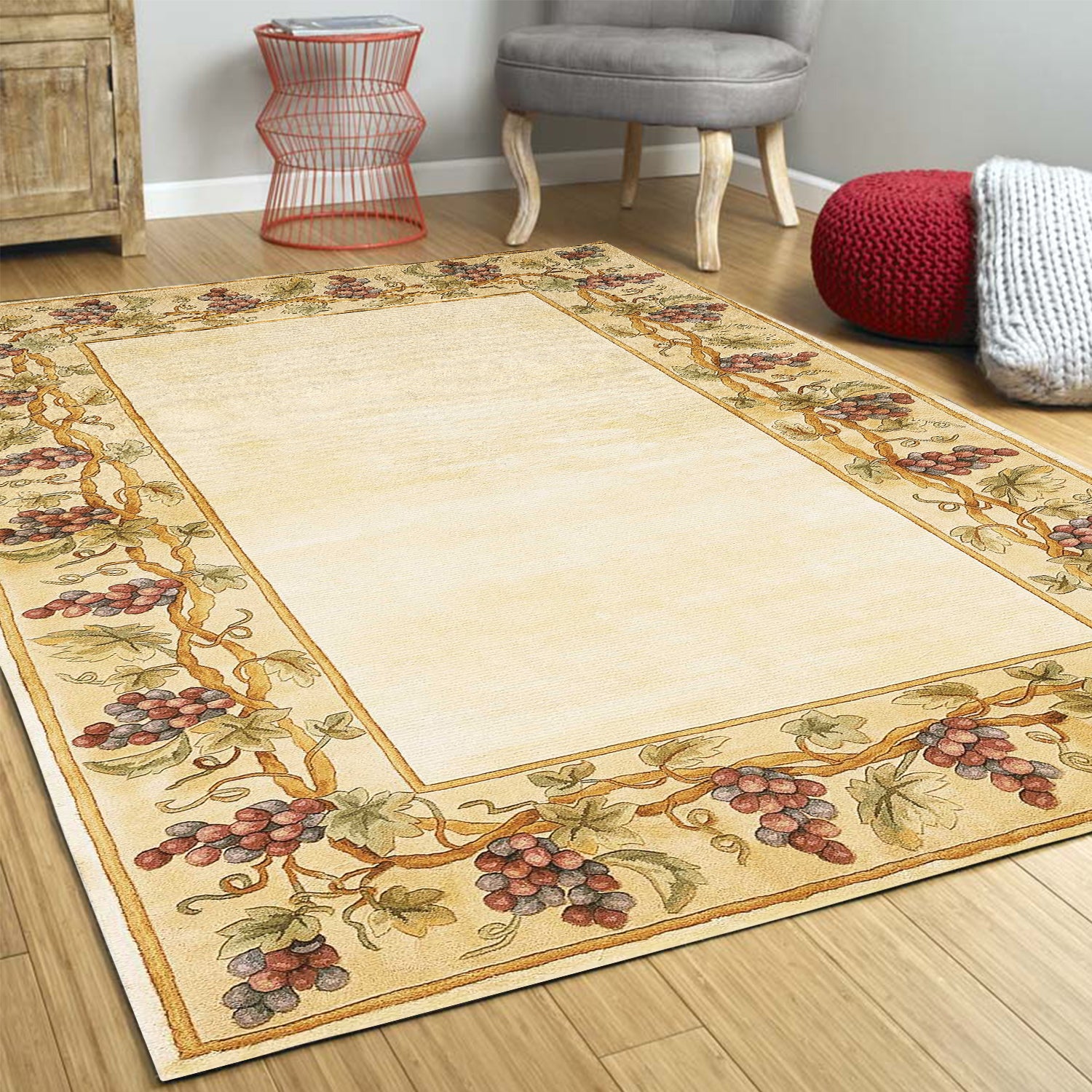 9' X 13' Ivory Wool Floral Hand Tufted Area Rug