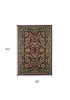 5' X 8' Red Or Black Floral Bordered Area Rug