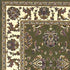 Green And Ivory Octagon Floral Vines Area Rug