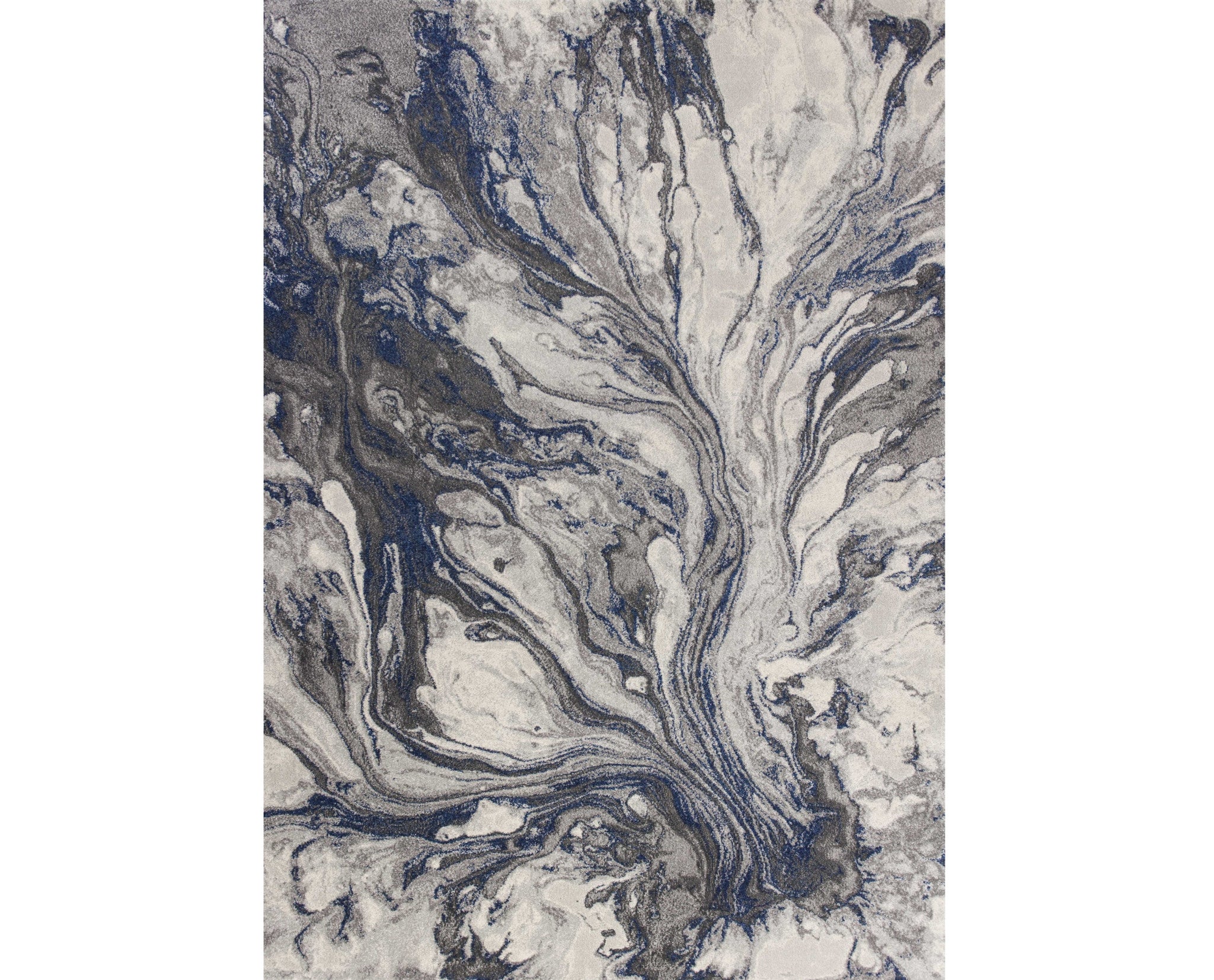 8'X11' Grey Machine Woven Abstract Watercolor Indoor Area Rug