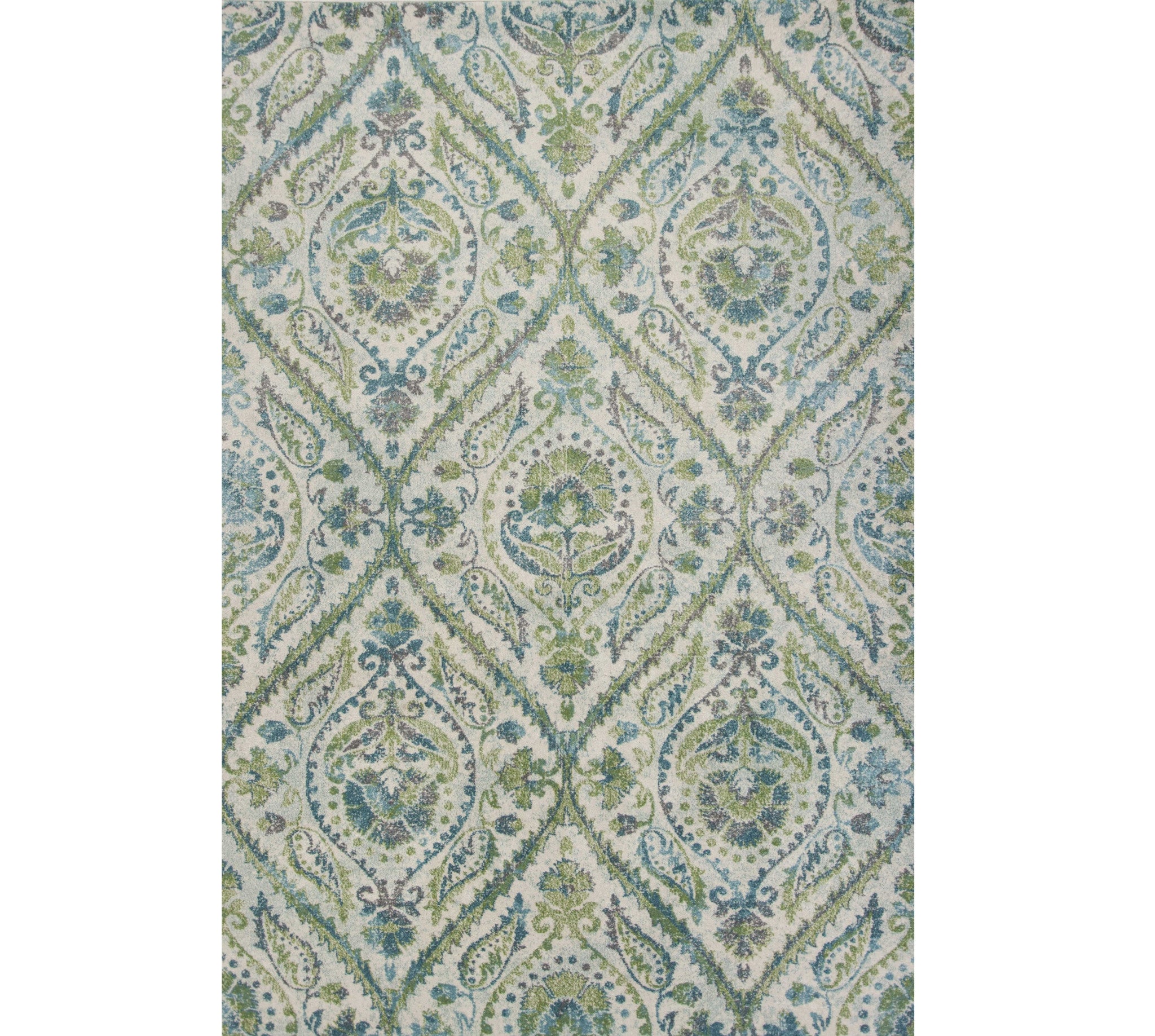 7' X 10'  Polypropylene Ivory Or Teal Area Rug