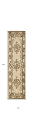 8' Ivory Round Floral Area Rug