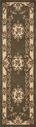 7' X 10'  Polypropylene Greenor Ivory Area Rug