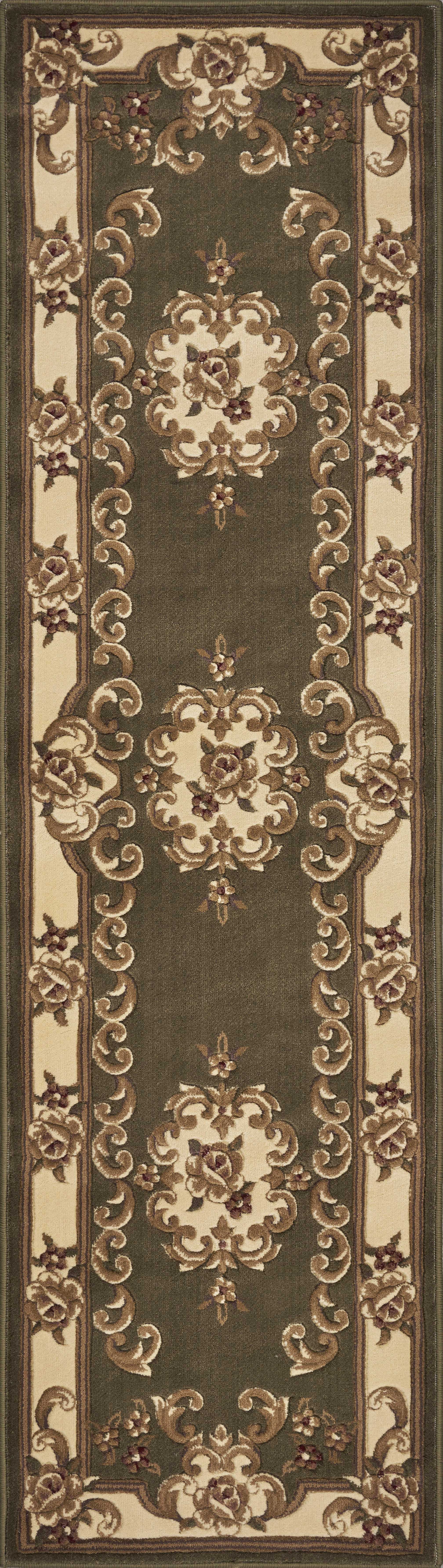 7' X 10'  Polypropylene Greenor Ivory Area Rug