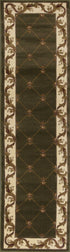 9' X 13' Green and Brown Oriental Area Rug