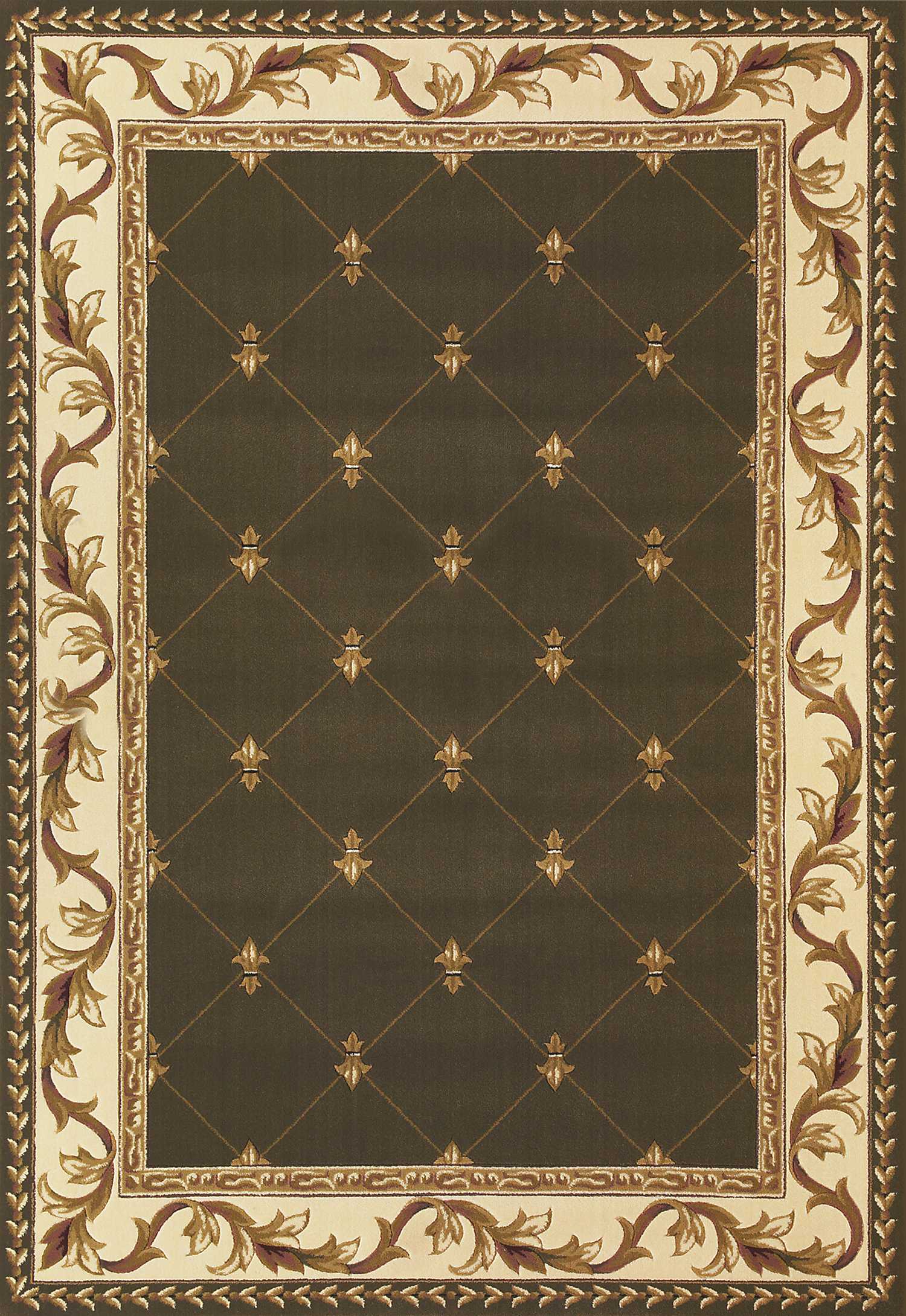 2' x 3' Green and Ivory Trellis Area Rug