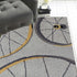 5'X8' Grey Hand Hooked Wheels Indoor Area Rug