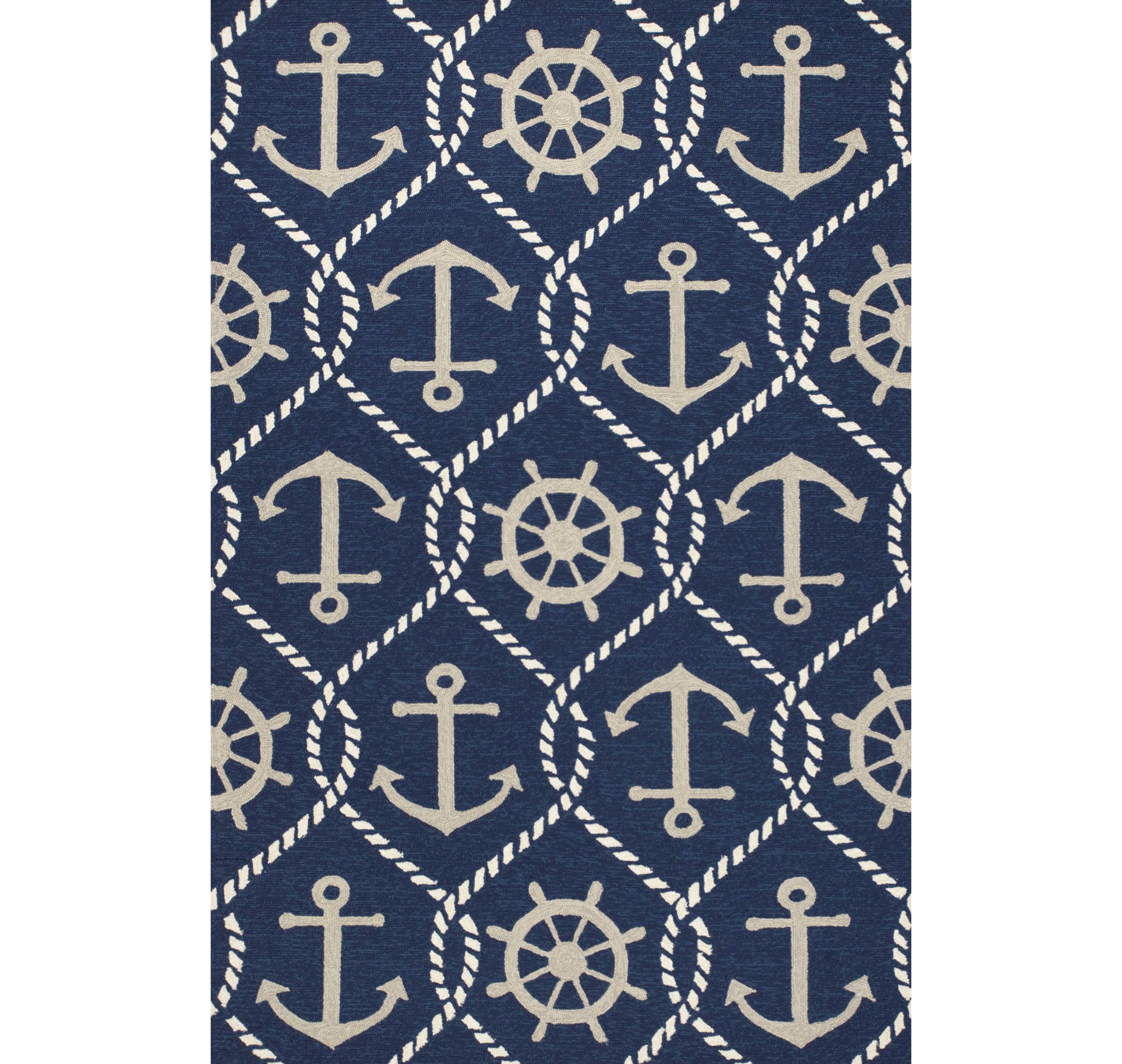 7' X 9'  Uv Treated Polypropylene Navy Area Rug