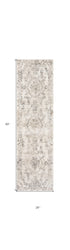 8'X10' Grey Machine Woven Distressed Floral Traditional Indoor Area Rug