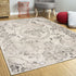 8'X10' Grey Machine Woven Distressed Floral Traditional Indoor Area Rug