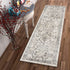 5'X8' Ivory Machine Woven Distressed Floral Traditional Indoor Runner Rug