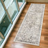 5'X8' Ivory Machine Woven Distressed Floral Traditional Indoor Runner Rug