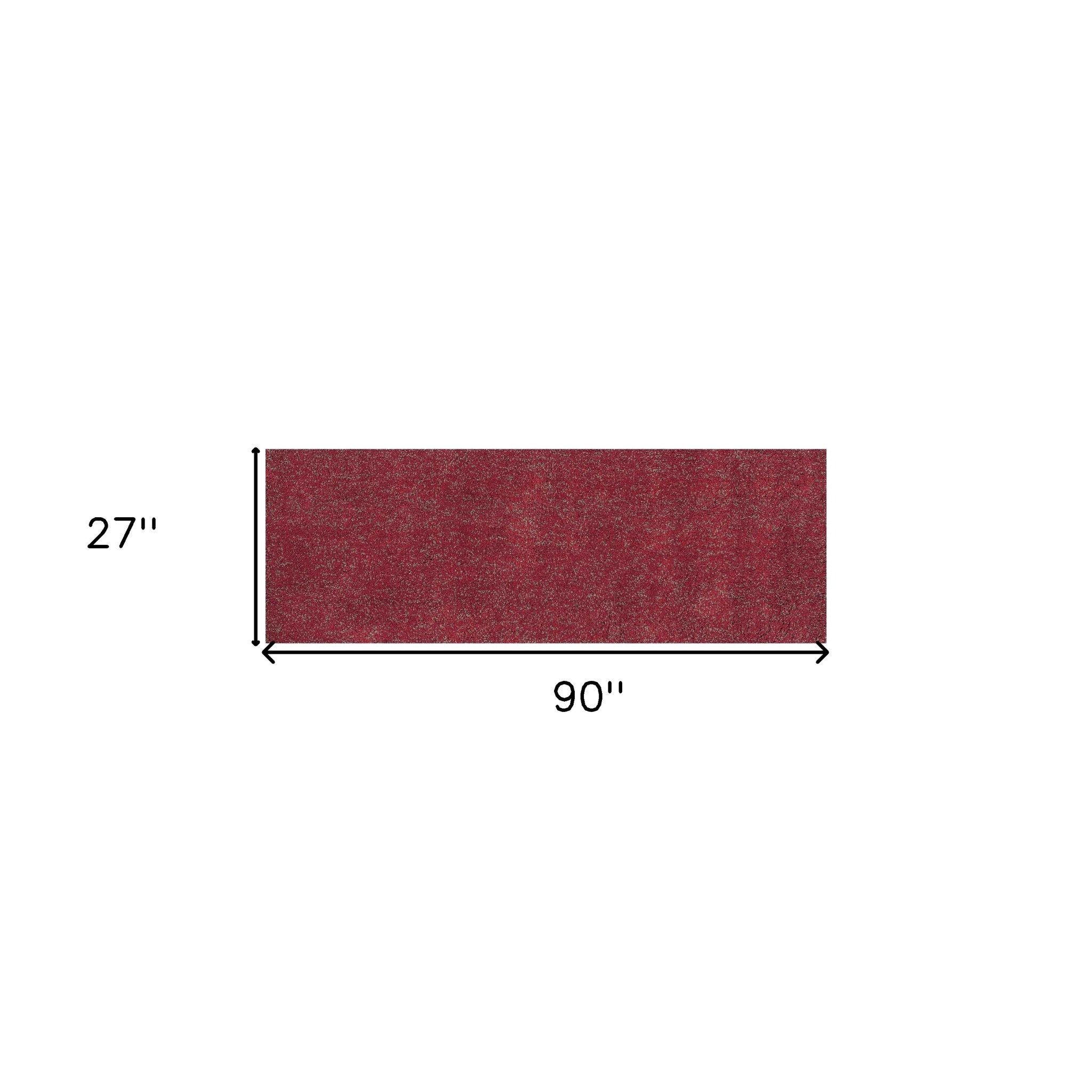 5' X 7' Red Heather Plain Indoor Area Rug