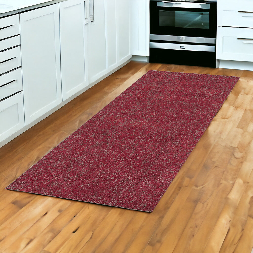 5' X 7' Red Heather Plain Indoor Area Rug