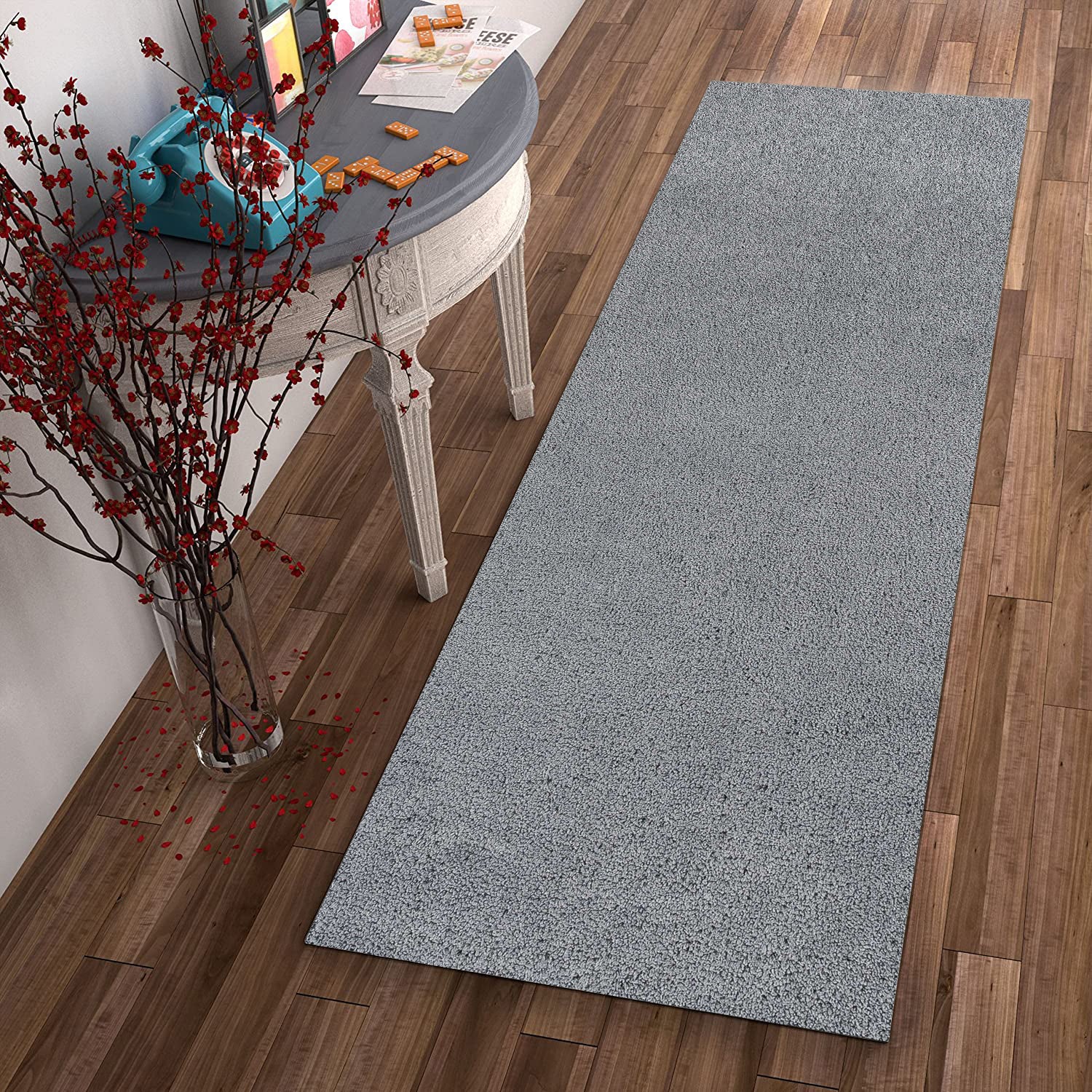 5' X 7' Grey Plain Indoor Area Rug