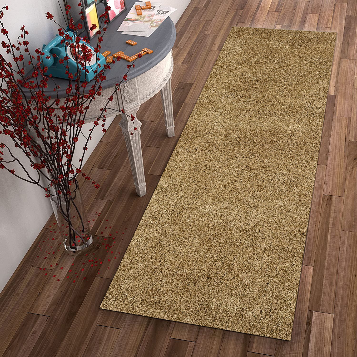 5' X 7' Gold Plain Indoor Area Rug