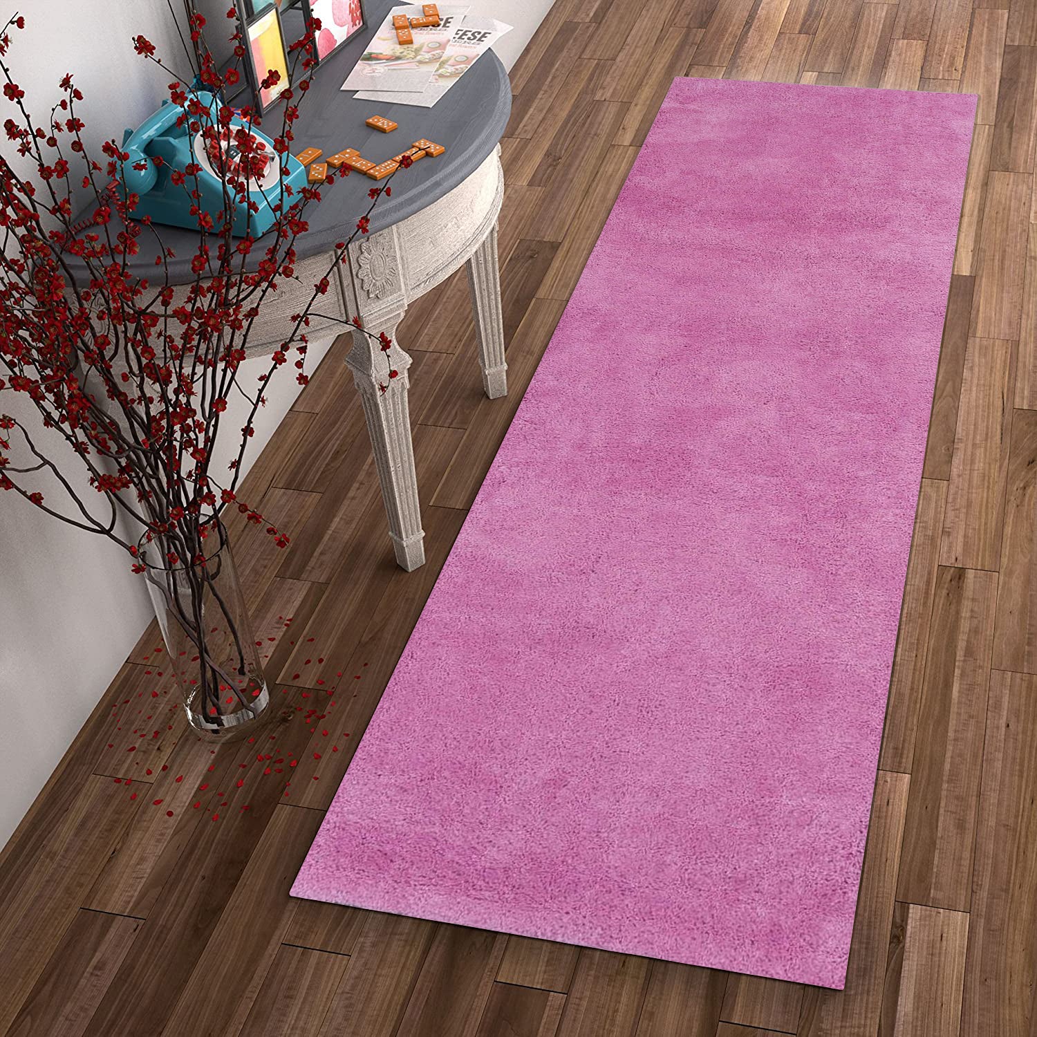 8' X 10' Polyester Hot Pink Area Rug