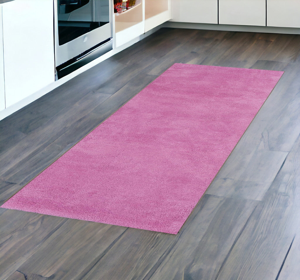 8' X 10' Polyester Hot Pink Area Rug