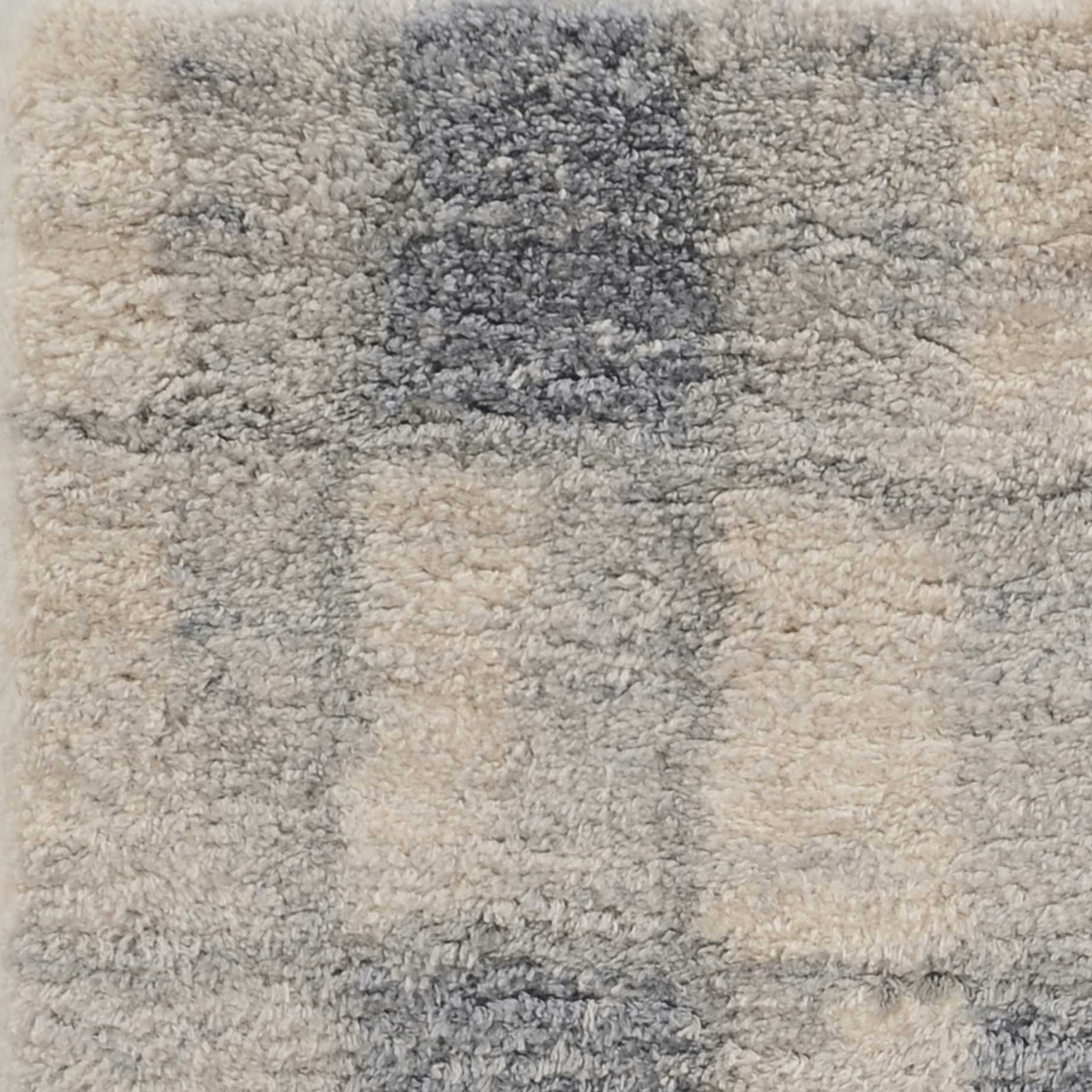 5'X8' Ivory Blue Machine Woven Abstract Blocks Indoor Area Rug