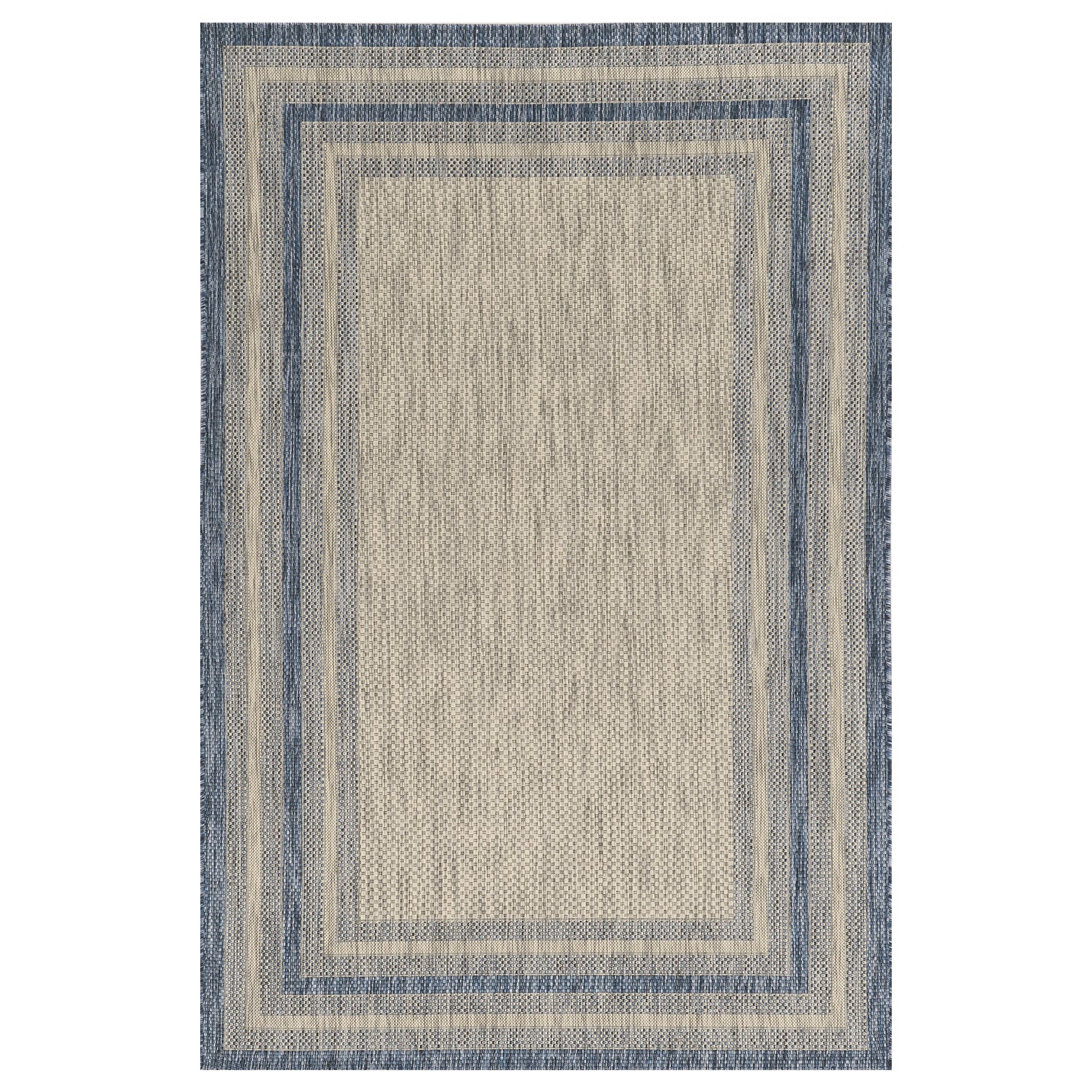 3' X 5' Uv Treated Polypropylene Grey Or Denim Area Rug