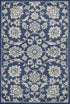 7' X 9' Denim Floral Vine Uv Treated Indoor Area Rug