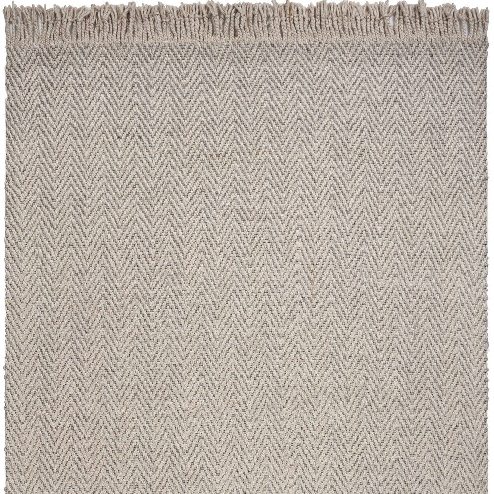 5'X8' Oatmeal Beige Hand Woven Houndstooth Indoor Area Rug