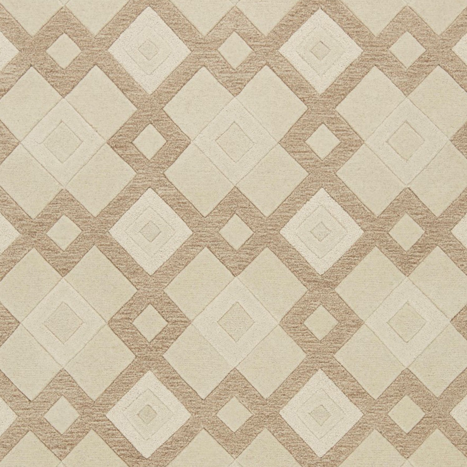 8' X 11' Ivory Wool Geometric Hand Tufted Area Rug