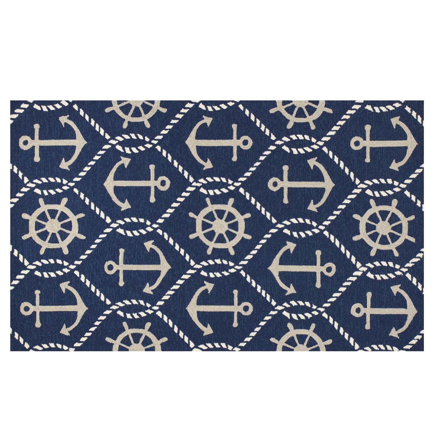 7' X 9'  Uv Treated Polypropylene Navy Area Rug