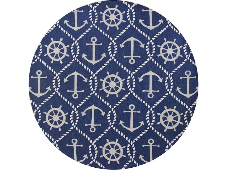 7' X 9'  Uv Treated Polypropylene Navy Area Rug