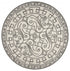 8' Ivory Grey Hand Woven Uv Treated Greek Key Medallion Round Indoor Outdoor Area Rug