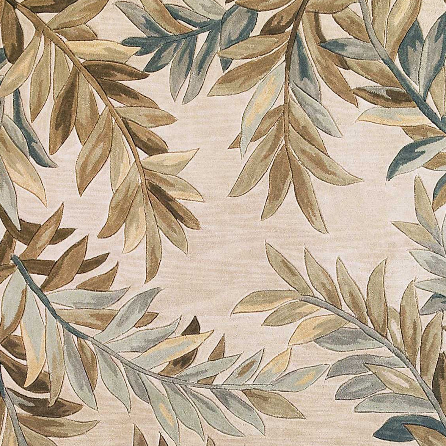 5'X8' Ivory Hand Tufted Pinnate Fronds Indoor Area Rug