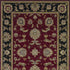 5'X8' Red Black Machine Woven Floral Traditional Indoor Area Rug