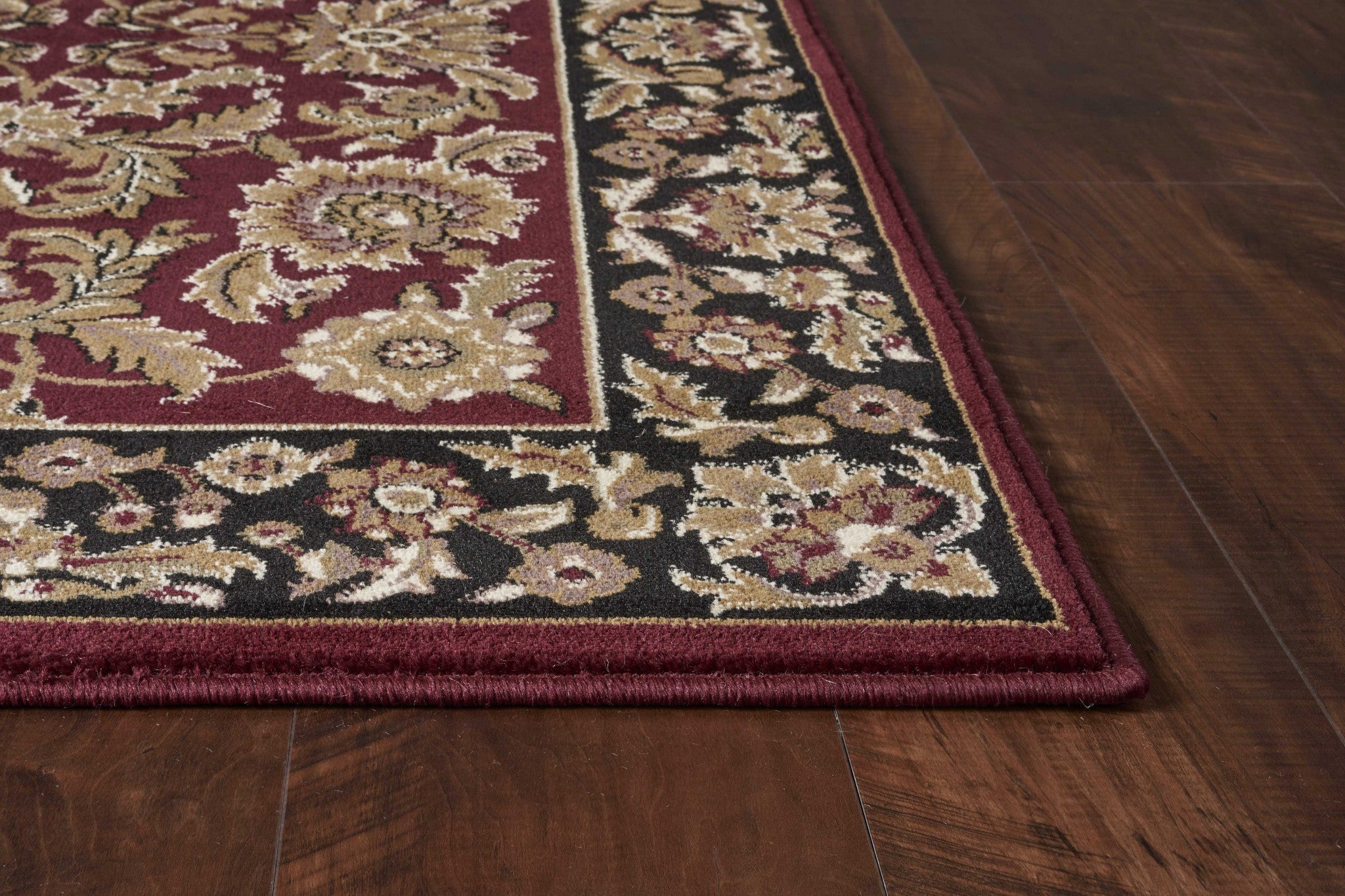 2' X 8' Red Or Black Traditional Bordered Rug