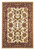 5'X8' Ivory Red Machine Woven Floral Traditional Indoor Area Rug