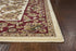 8' Ivory And Red Octagon Floral Vines Area Rug